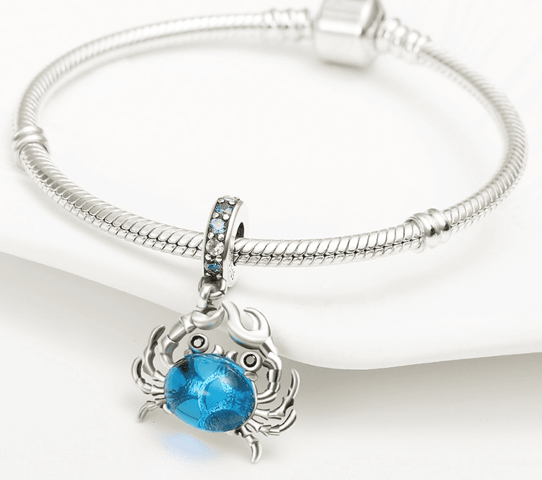 Charms Krabik Morski błękitny Srebro 925