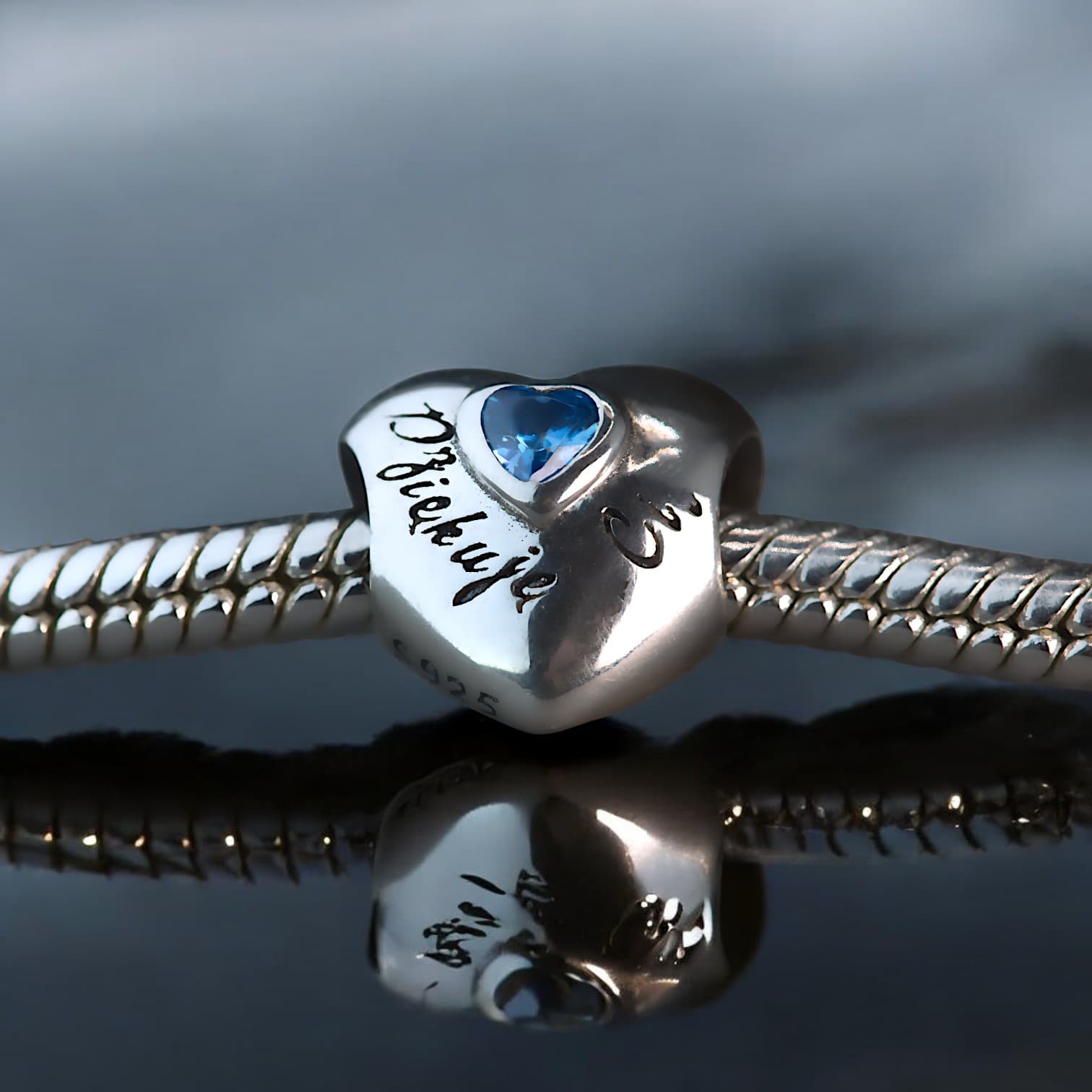 Charms Dziękuję Ci Merci srebro 925