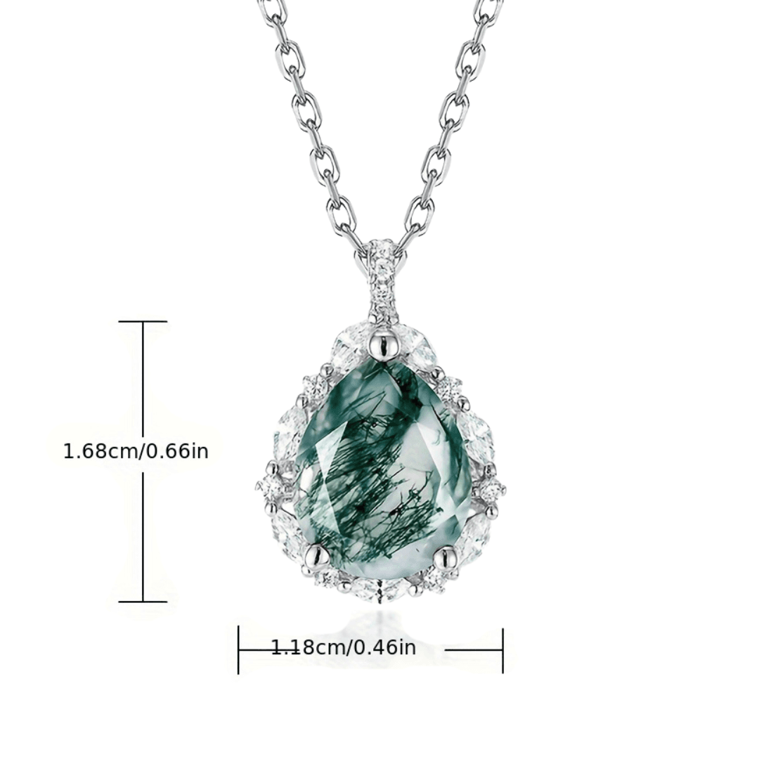 Naszyjnik Agat Mchowy Srebro 925 naturalny kamień