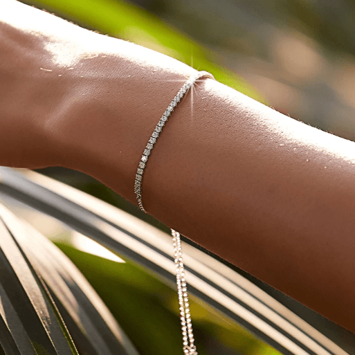 LŚNIĄCA BRANSOLETKA tenisowa srebro 925 platyna