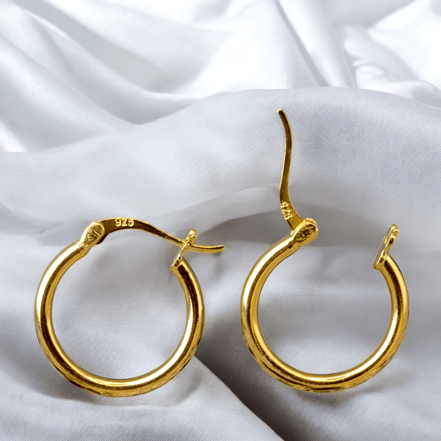 Kolczyki Okrągłe Koła Złote Srebro 925