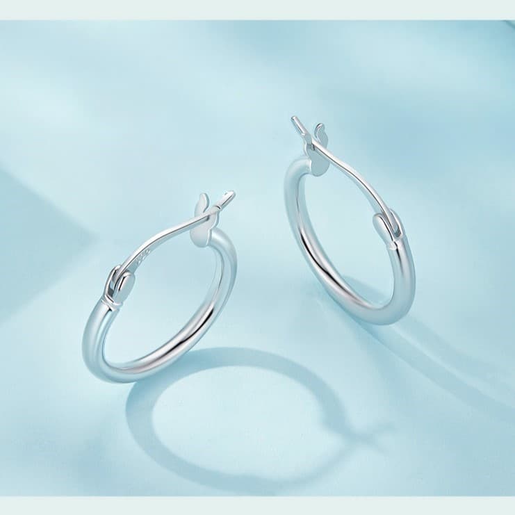 Kolczyki Okrągłe Koła Srebrne Srebro 925 platyna