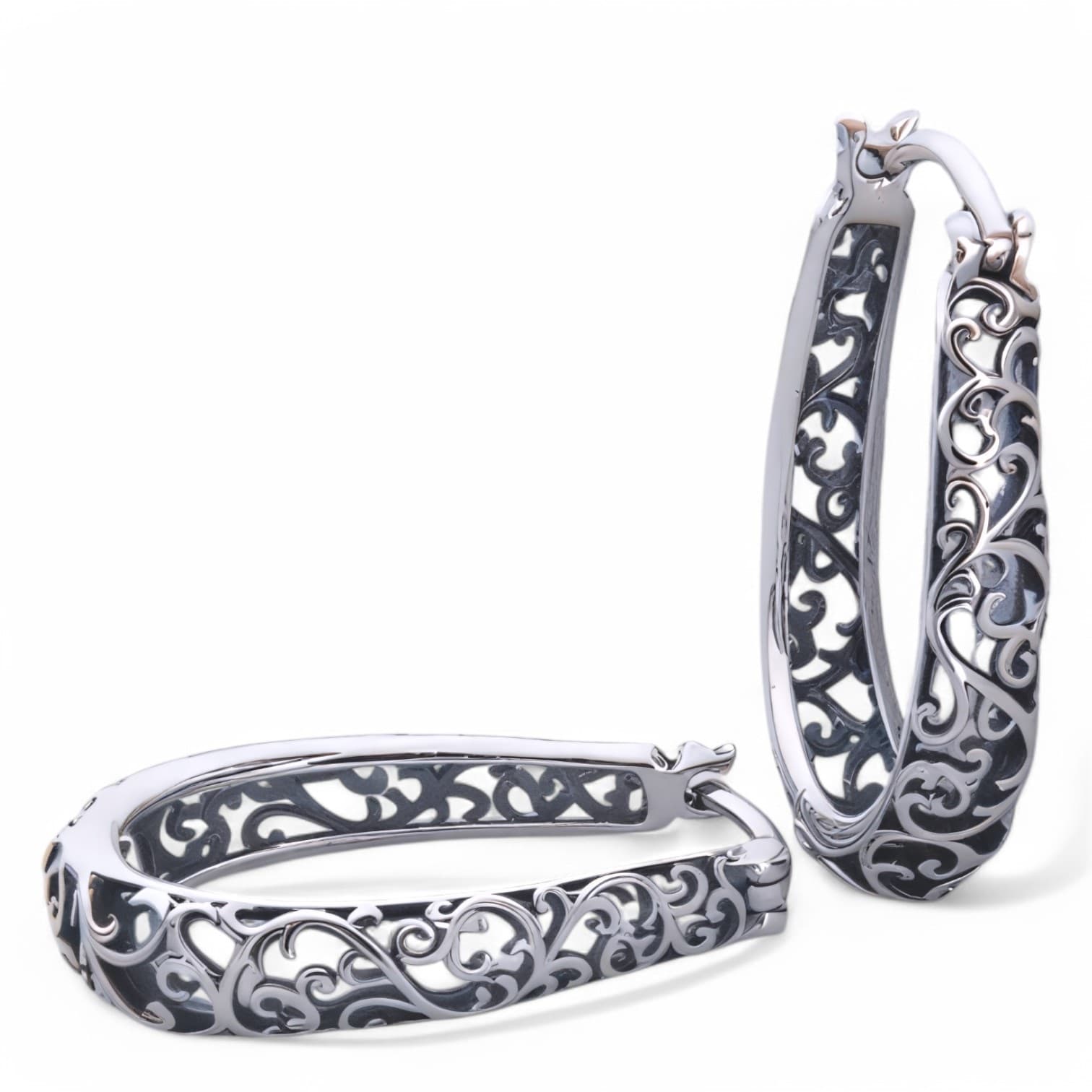 Kolczyki Vintage Winorośl srebro 925 Retro