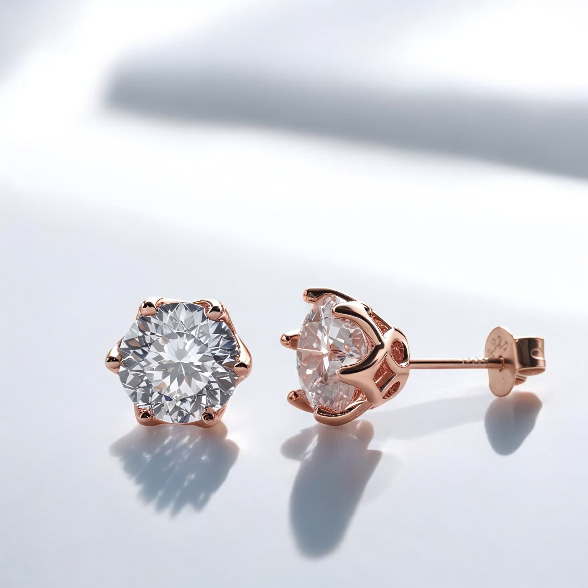 Kolczyki śnieżna zamieć Moissanit 2 x 2ct 8 mm średnicy