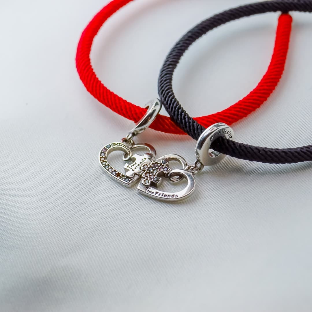 Bransoletka sznurkowa gruba Srebro 925 i platyna