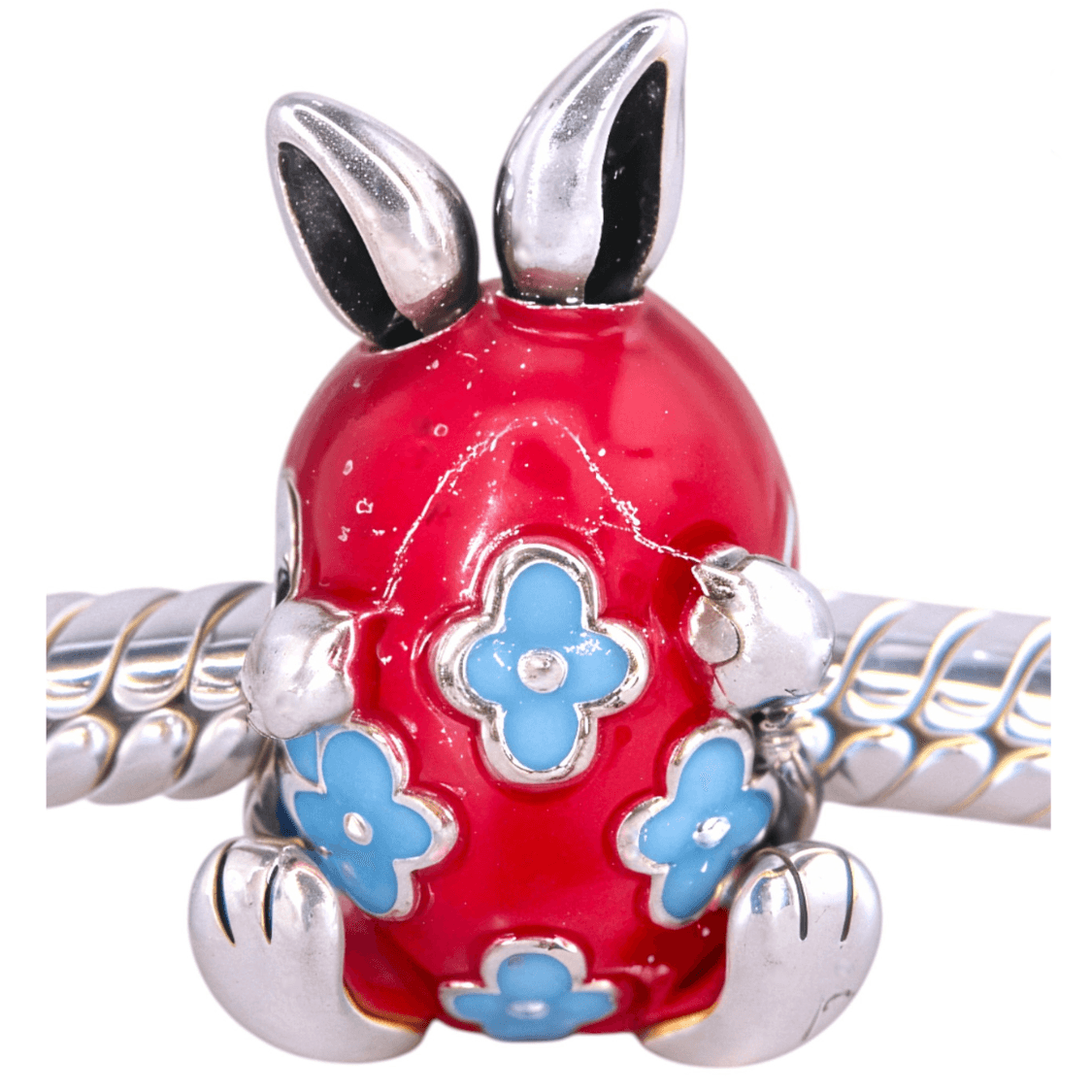 Charms Pisanka króliczka srebro 925 zawieszka