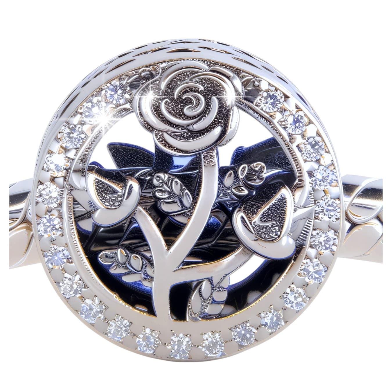 Srebrny charms 925 róża z cyrkoniami zawieszka do bransoletki modułowej