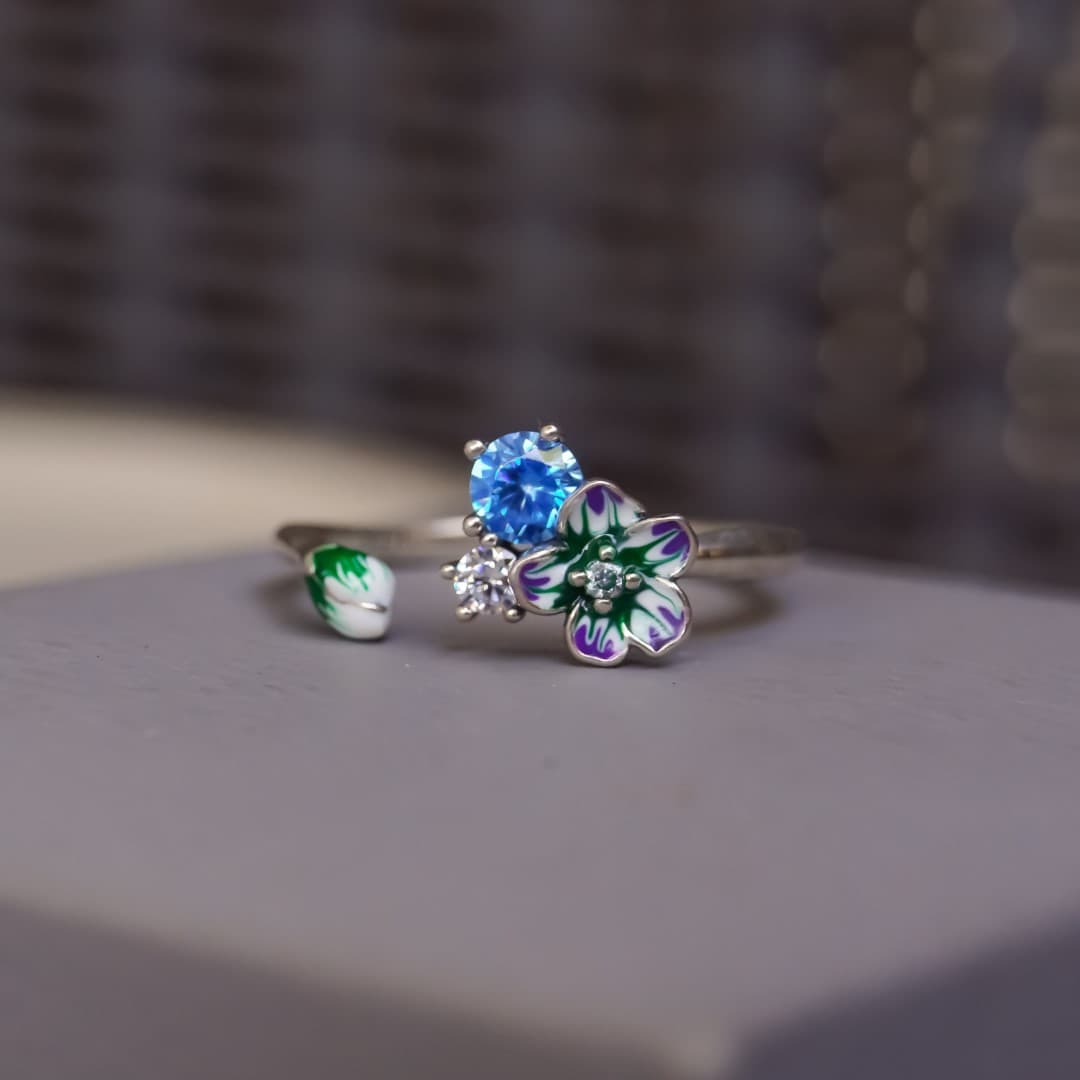 Pierścionek Kwiat Wiśni srebro 925