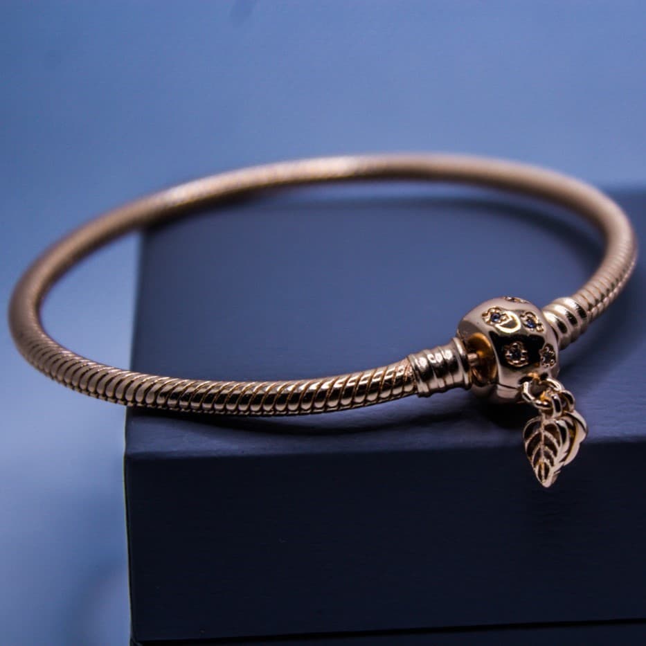 Bransoletka do charms modułowa typu Pandora w kolorze różowego złota