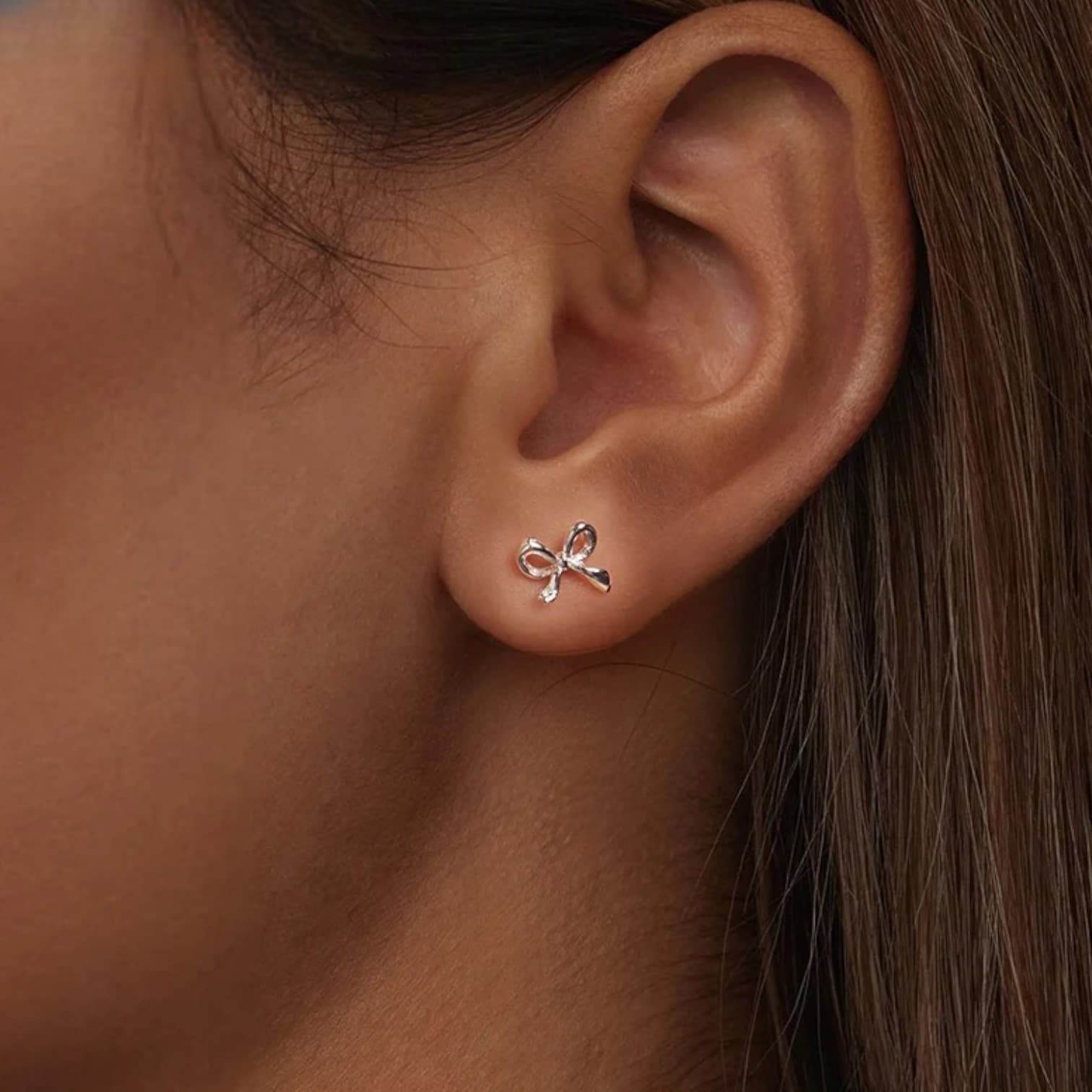 Kolczyki WSTĄŻKI SREBRO 925 kokardki