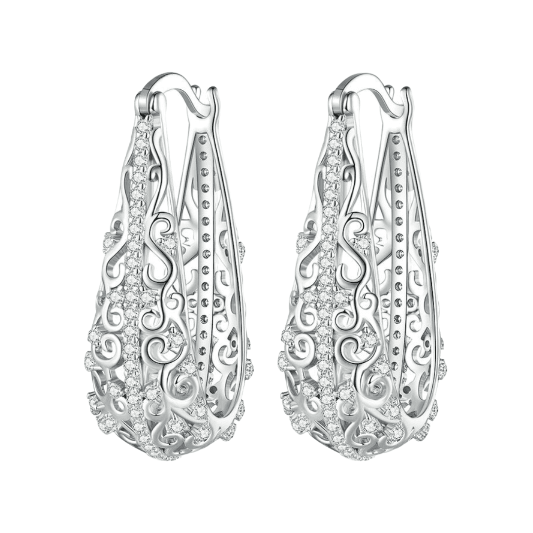 Kolczyki Winogrona Srebro i platyna starodawne vintage arcydzieło