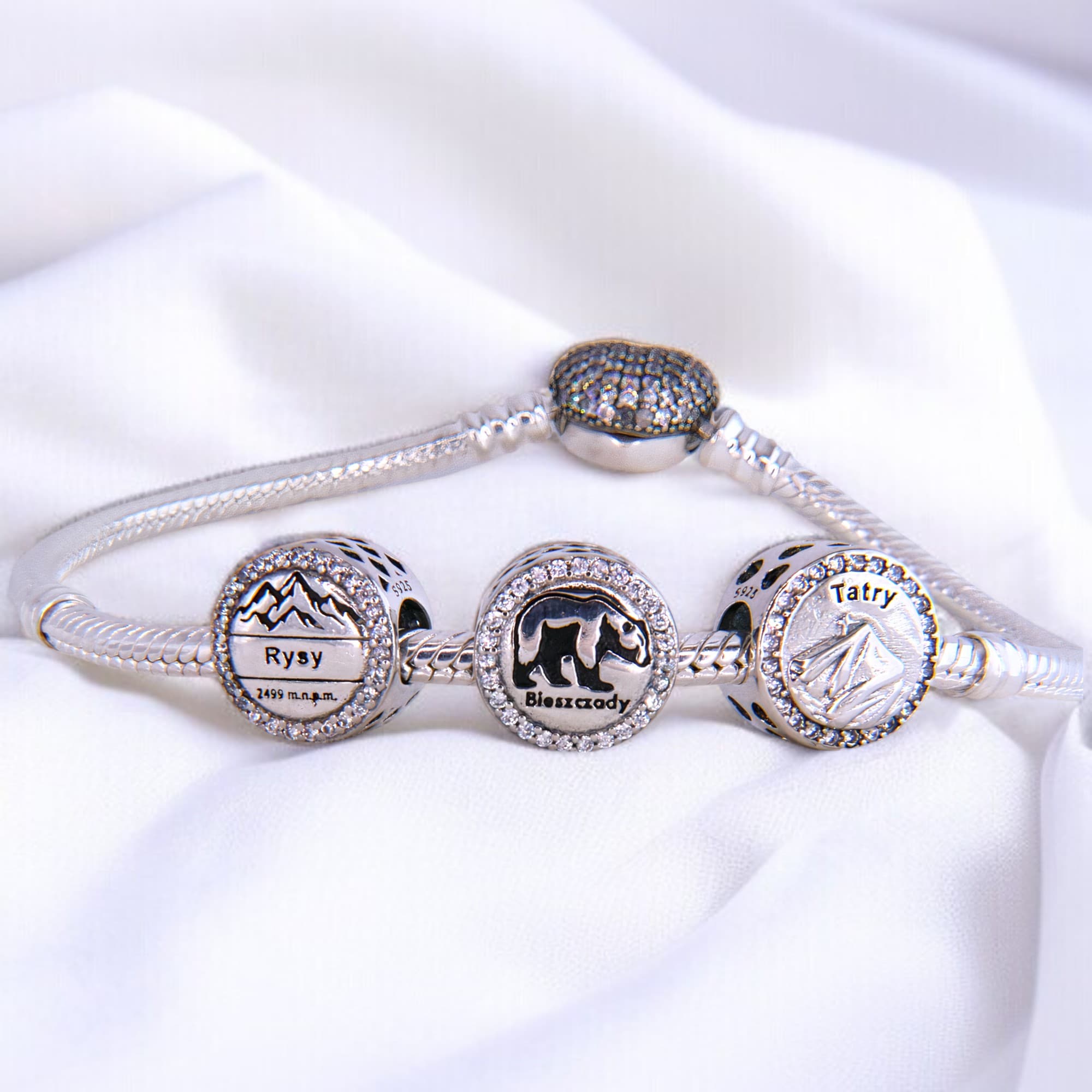 Charms Bieszczady Srebro 925 – Symbol Dzikiej Przyrody i Wolności niedźwiedź