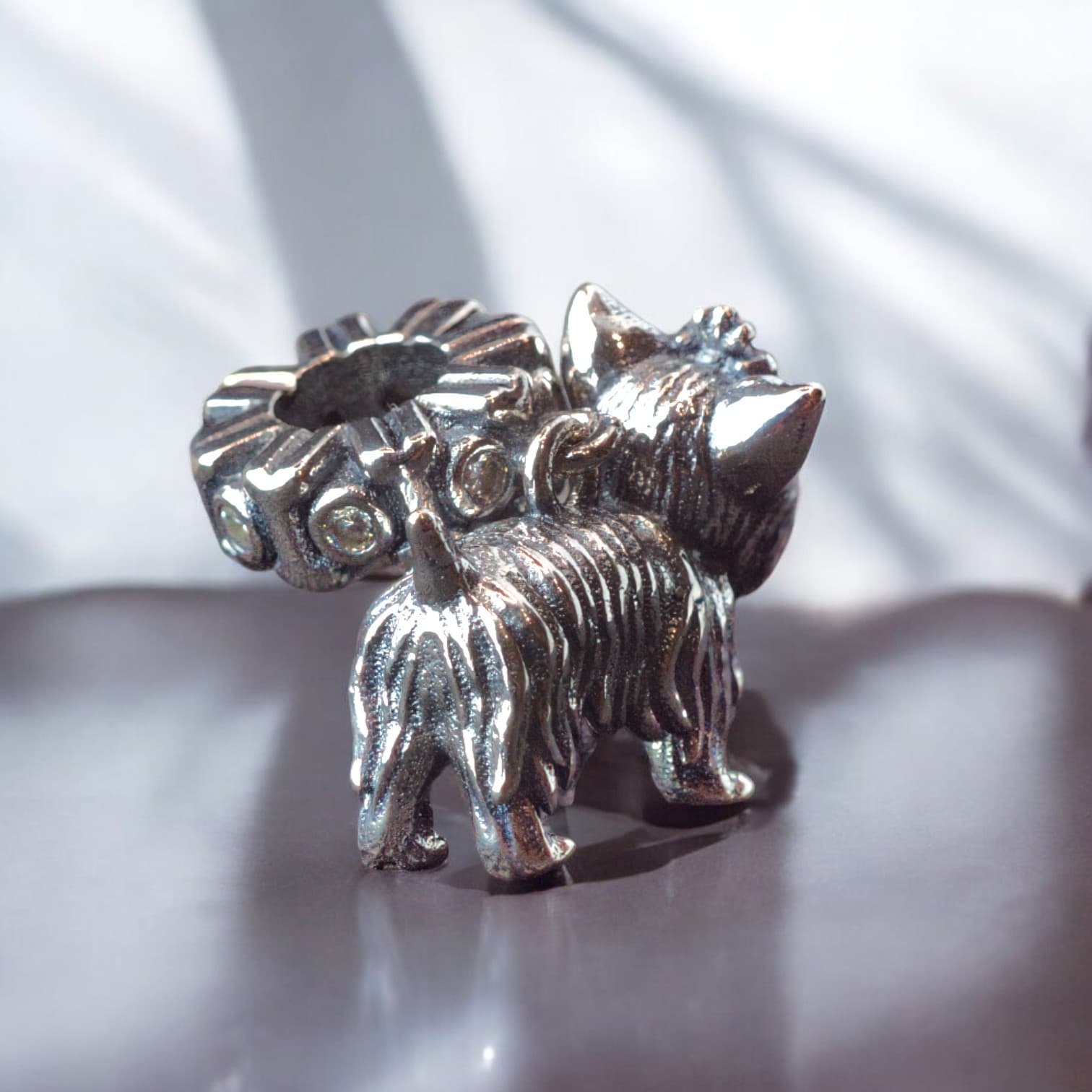 Charms YORK TERRIER srebro 925 pies pupil