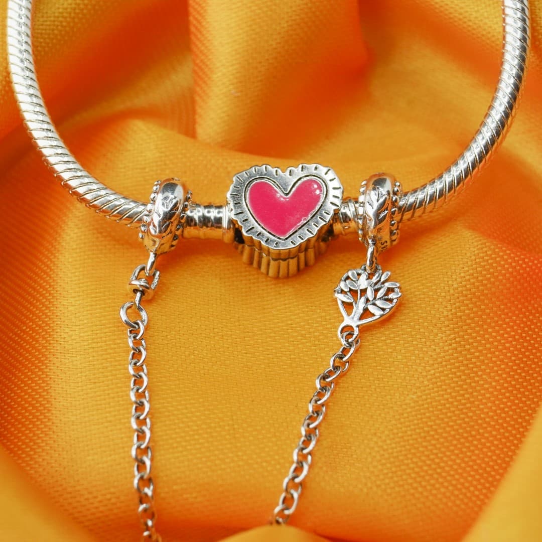 Łańcuszek zabezpieczający z gwintem Drzewo Family Srebro 925