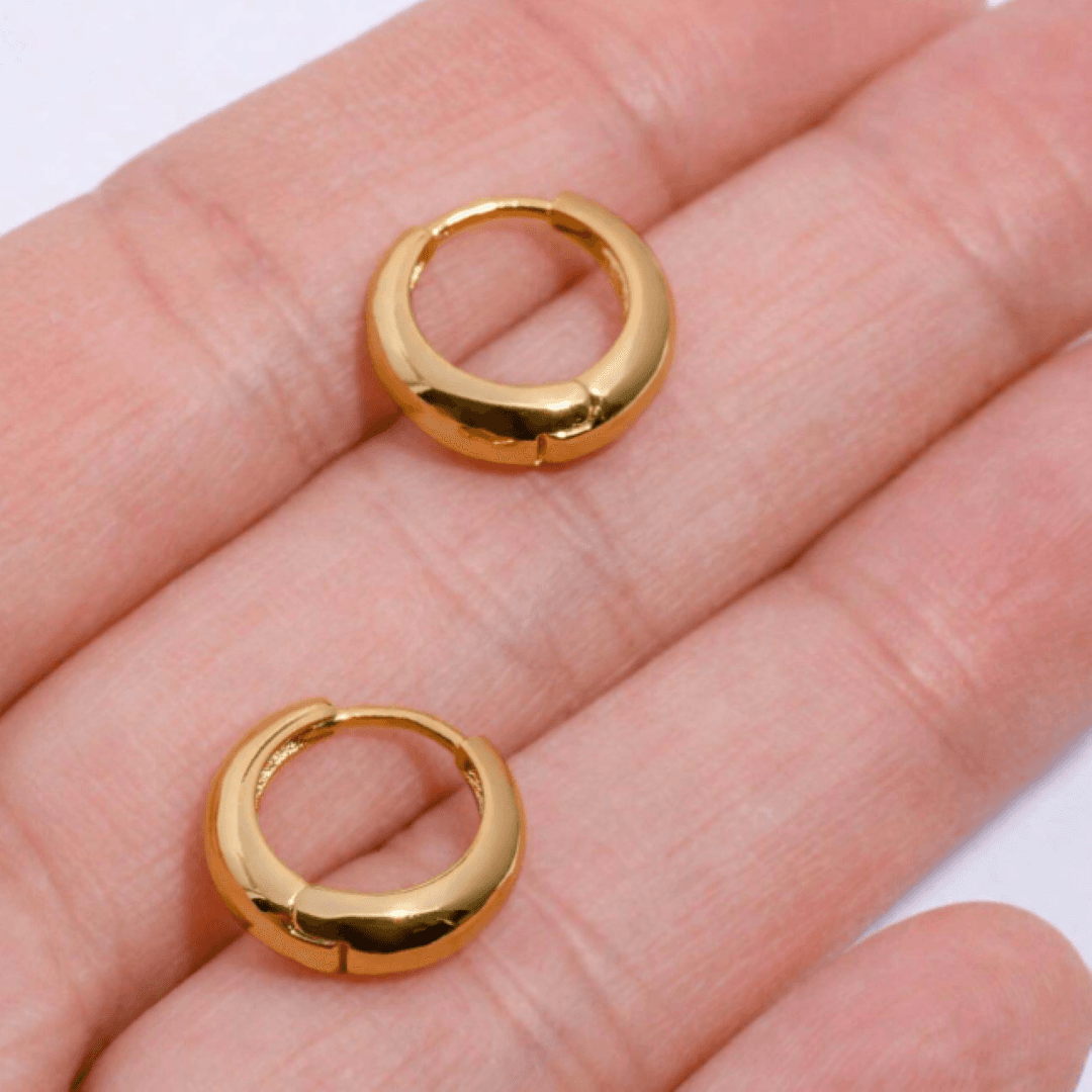 Złote Kolczyki minimalistyczne srebro 925