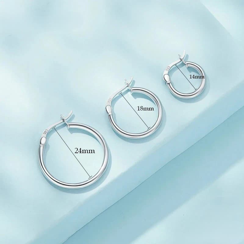 Kolczyki Okrągłe Koła Srebrne Srebro 925 platyna