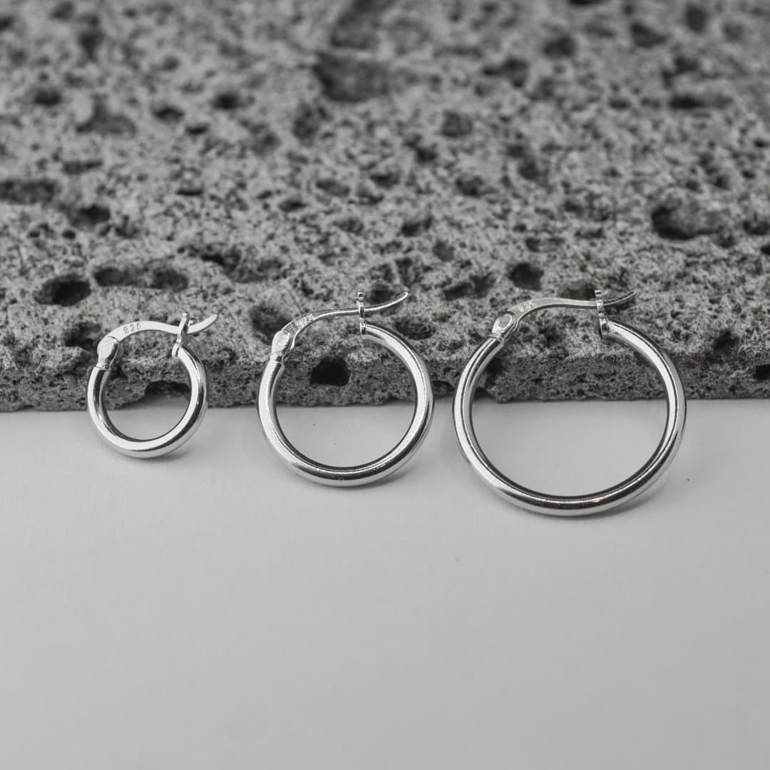 Kolczyki Okrągłe Koła Srebrne Srebro 925 platyna