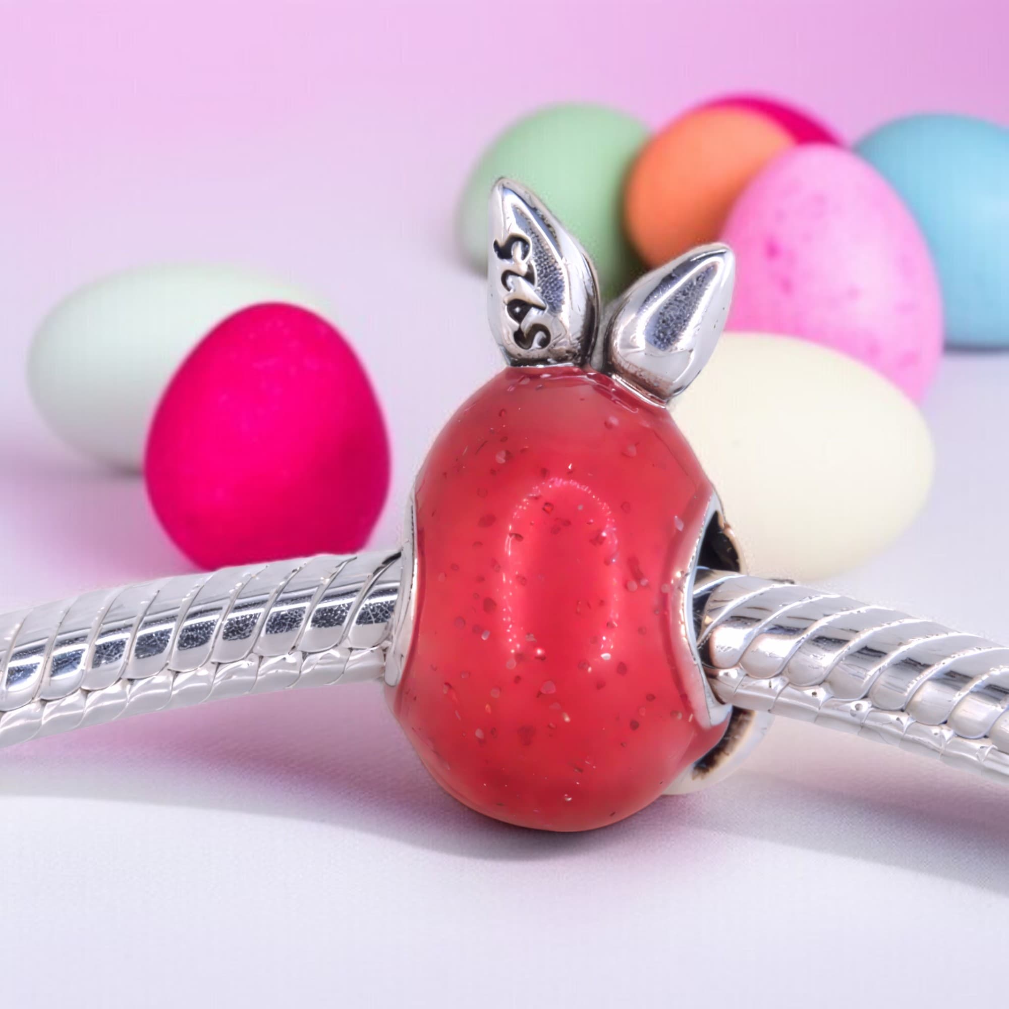 Charms Pisanka króliczka srebro 925 zawieszka