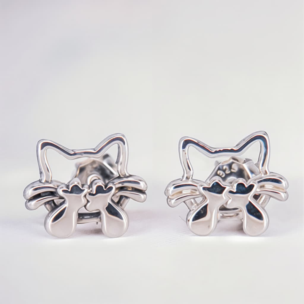 Kolczyki KOTKI koty srebro 925 sztyfty