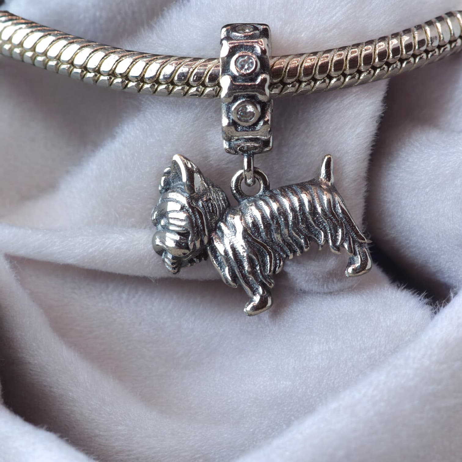 Charms YORK TERRIER srebro 925 pies pupil