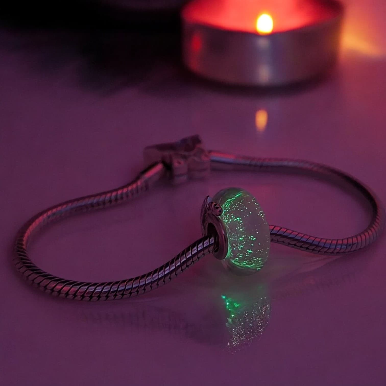 Charms Queen Koralik ze szkła Murano srebro 925 różowy