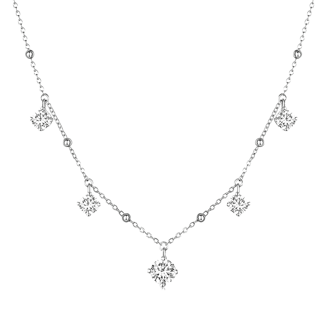 Naszyjnik z Moissanite 3 ct srebro 925 platyna moissanit diamenty