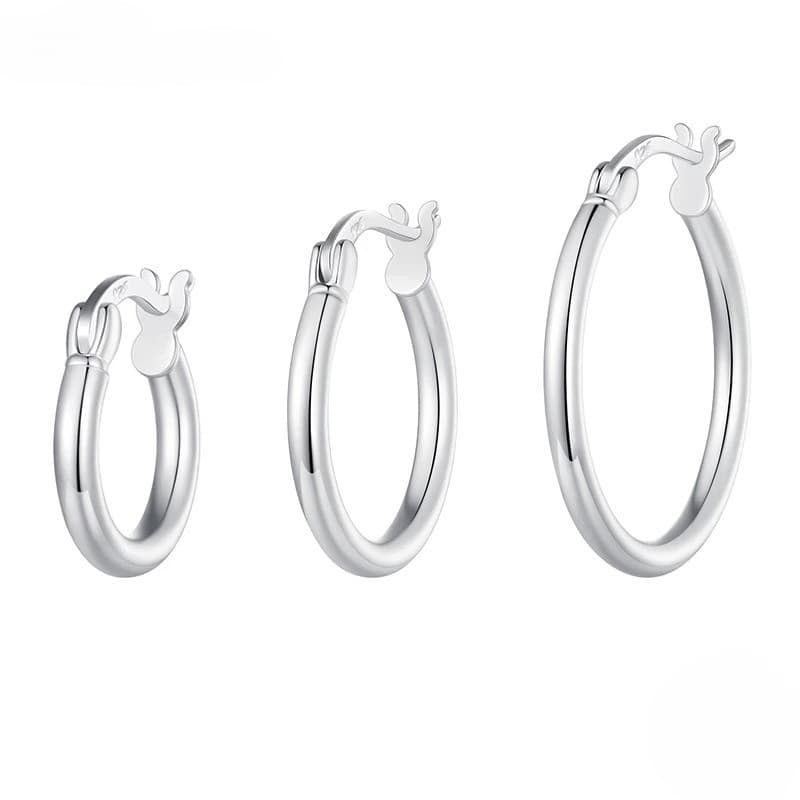 Kolczyki Okrągłe Koła Srebrne Srebro 925 platyna