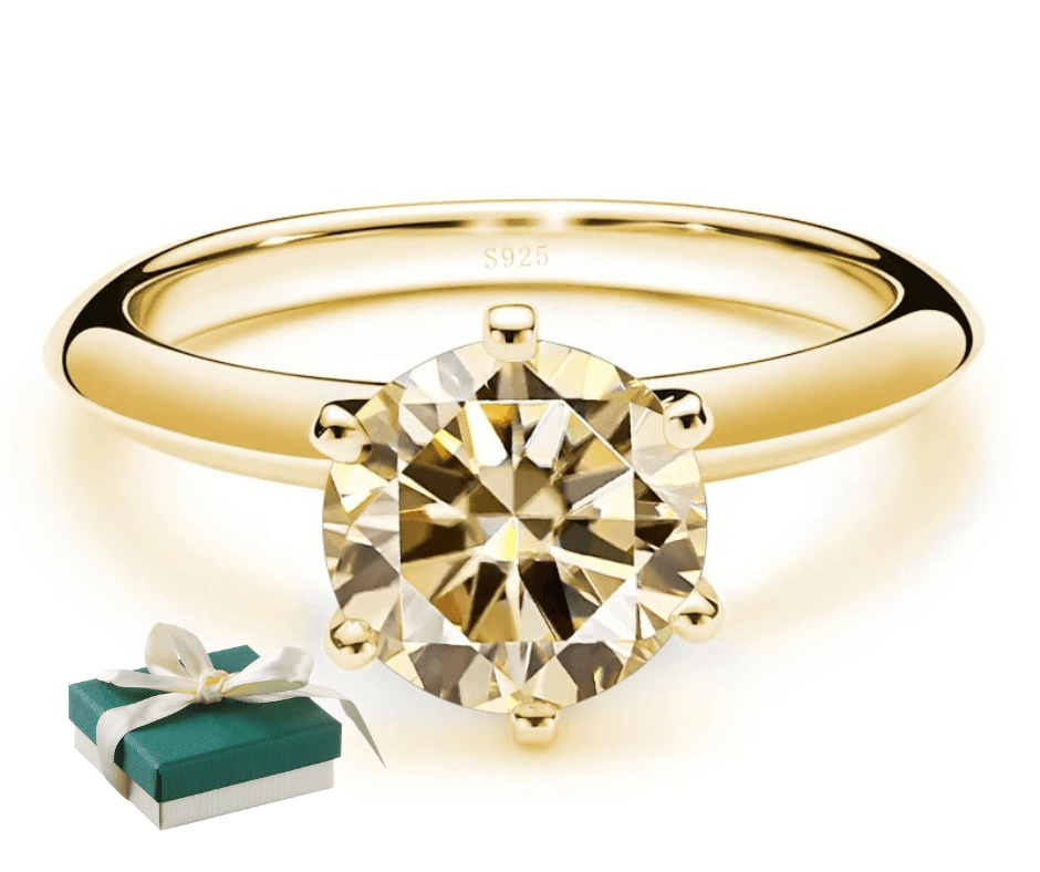 Pierścionek Moissanit 1 karat srebro złocone