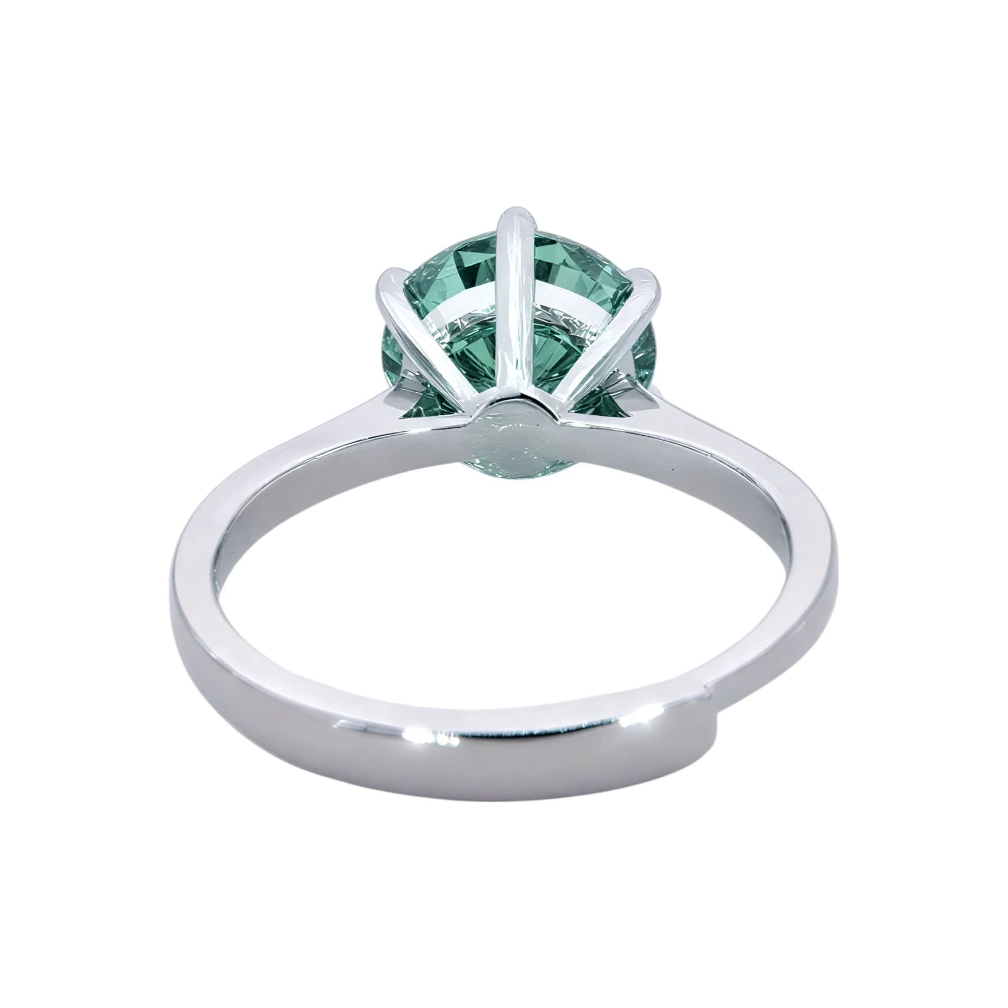 Pierścionek Moissanit 3 ct zielony duży kamień srebro 925 regulowany diament laboratoryjny