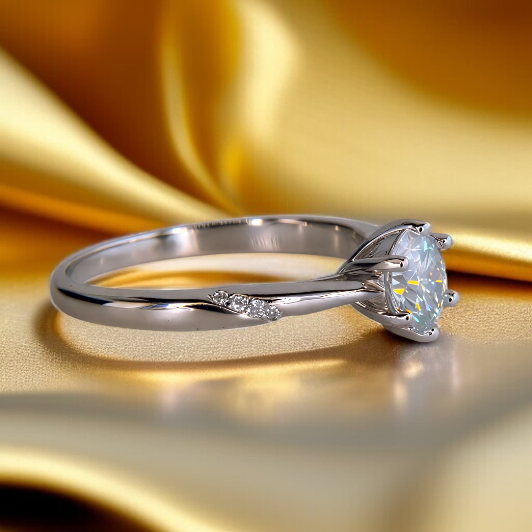 Pierścionek z diamentem moissanit 1 ct srebro 925 moissanite