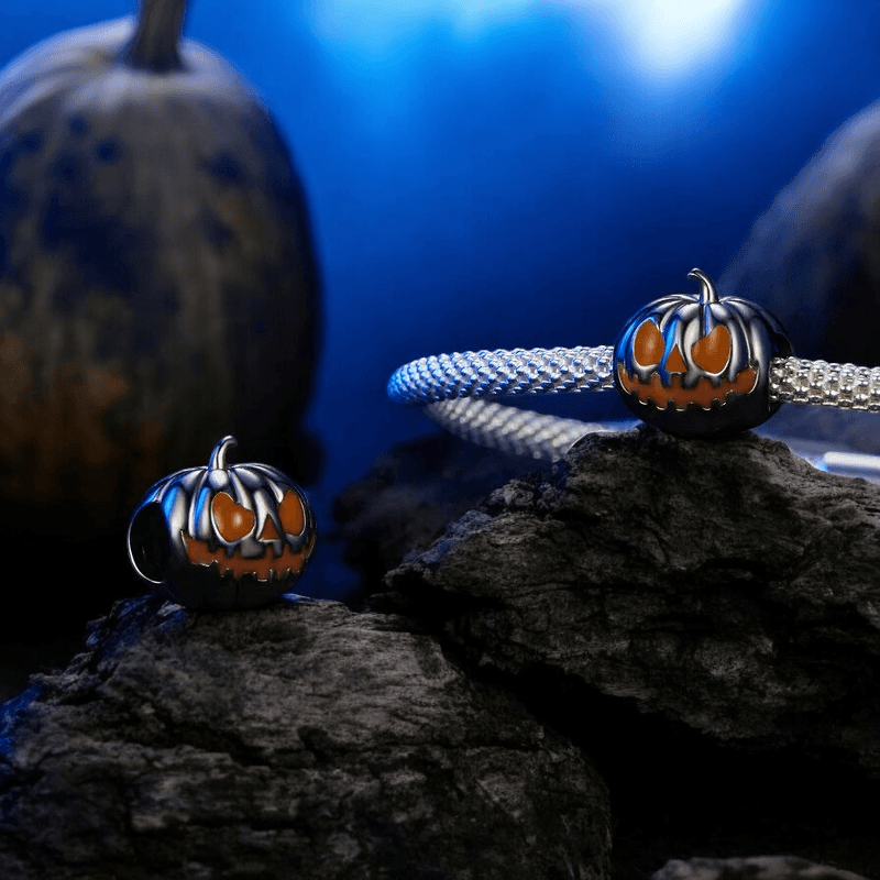 Charms Świecąca Dynia czarne złoto srebro Halloween jesień