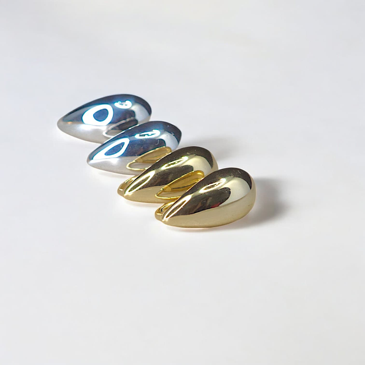 Kolczyki ŁZY KROPLE o wysokim połysku złote srebro 925 złoto kropla