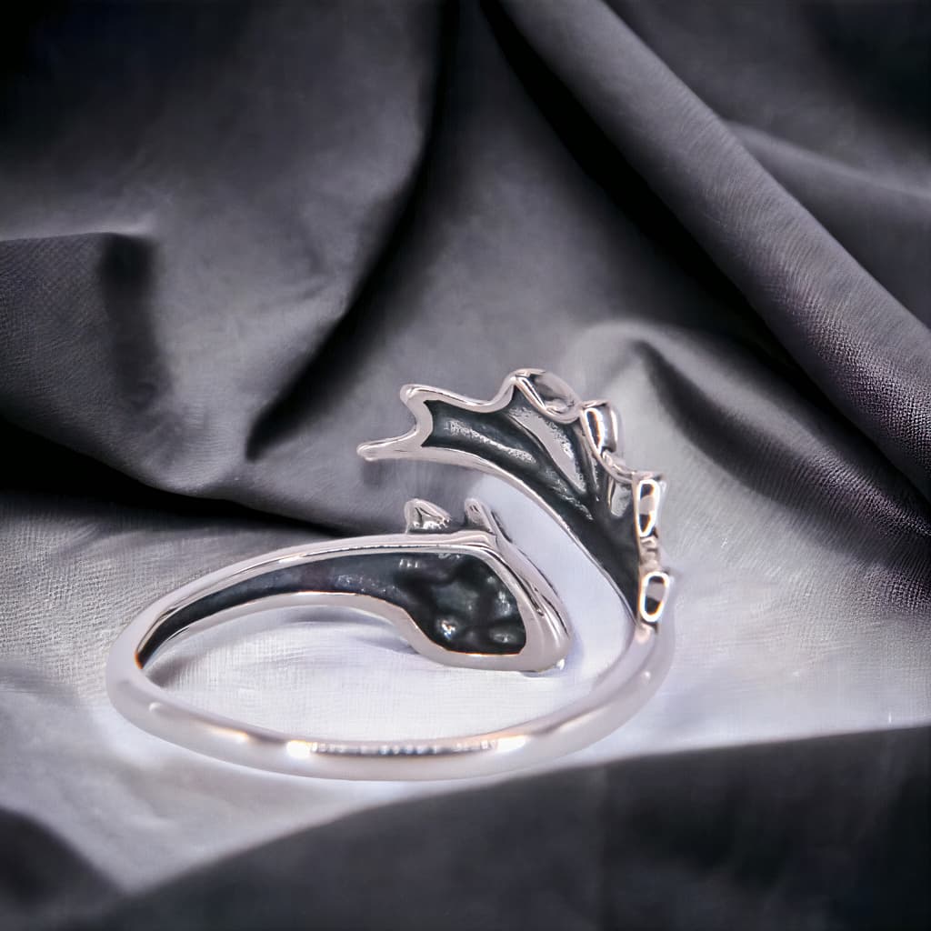 Pierścionek Smok Fantasy regulowany srebro 925