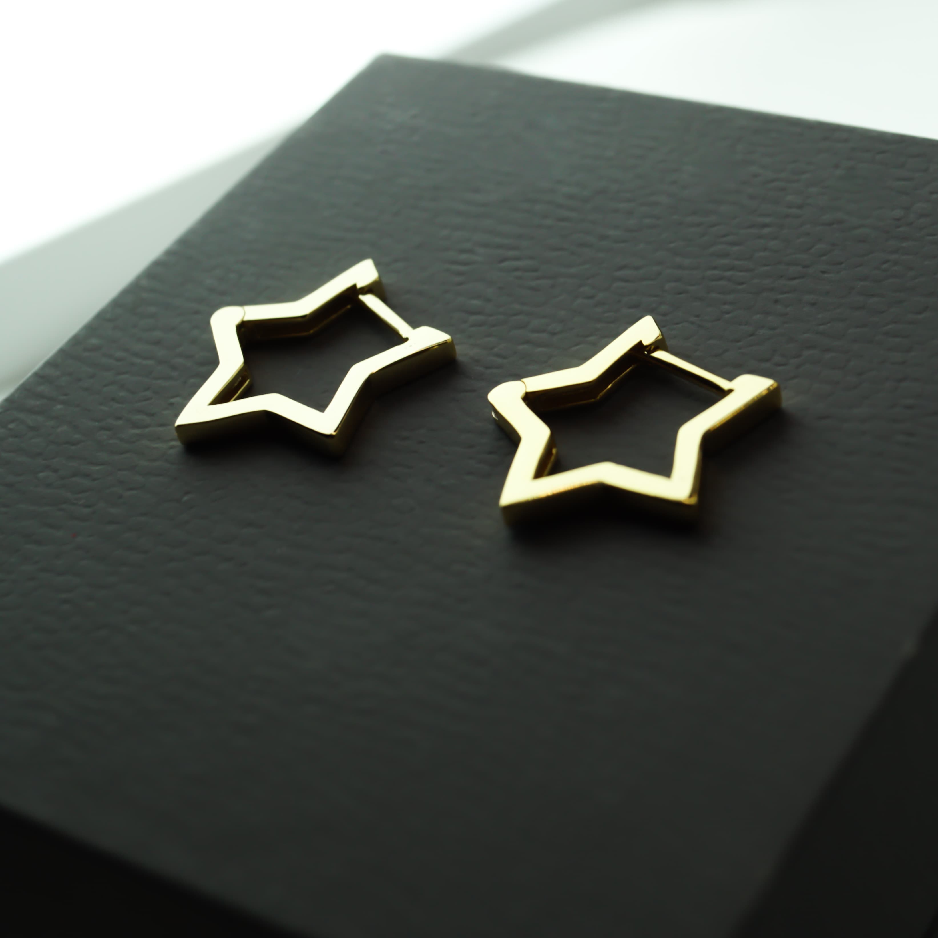 Gwiazdki kolczyki złote srebro 925 gwiazdy