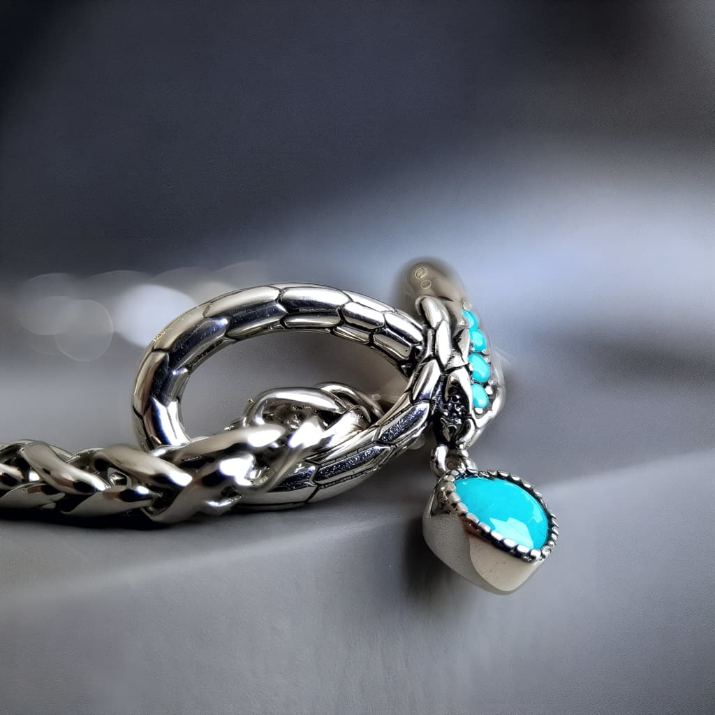 Charms Wąż Nieskończonośść Vintage żmijka turkus srebro 925