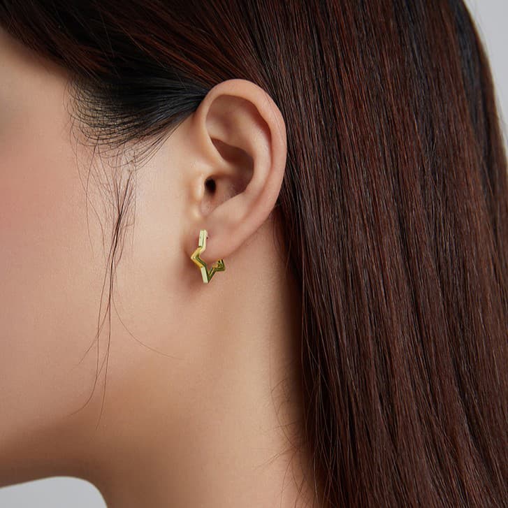 Gwiazdki kolczyki złote srebro 925 gwiazdy