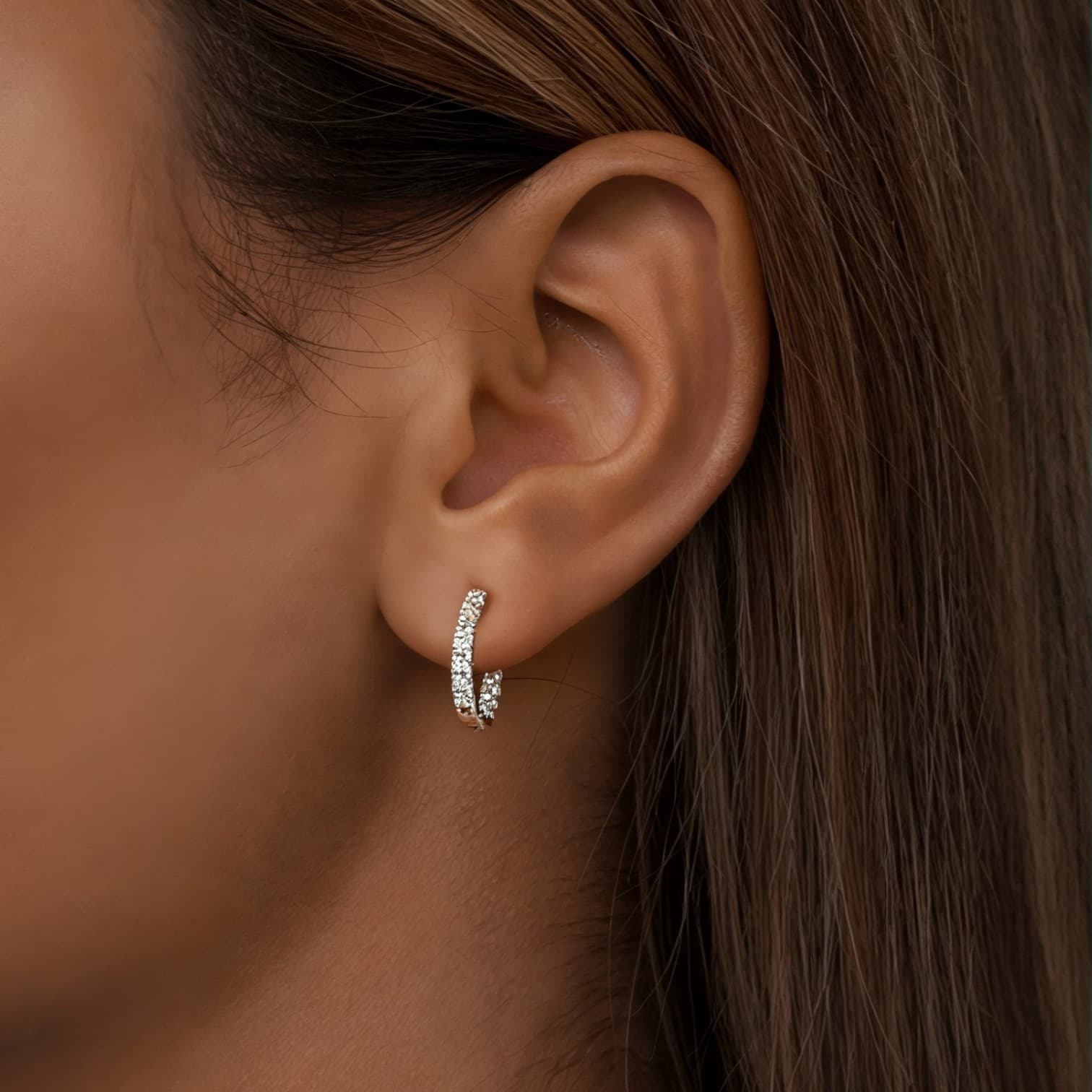 Kolczyki moissanit KOŁA srebro 925 białe złoto