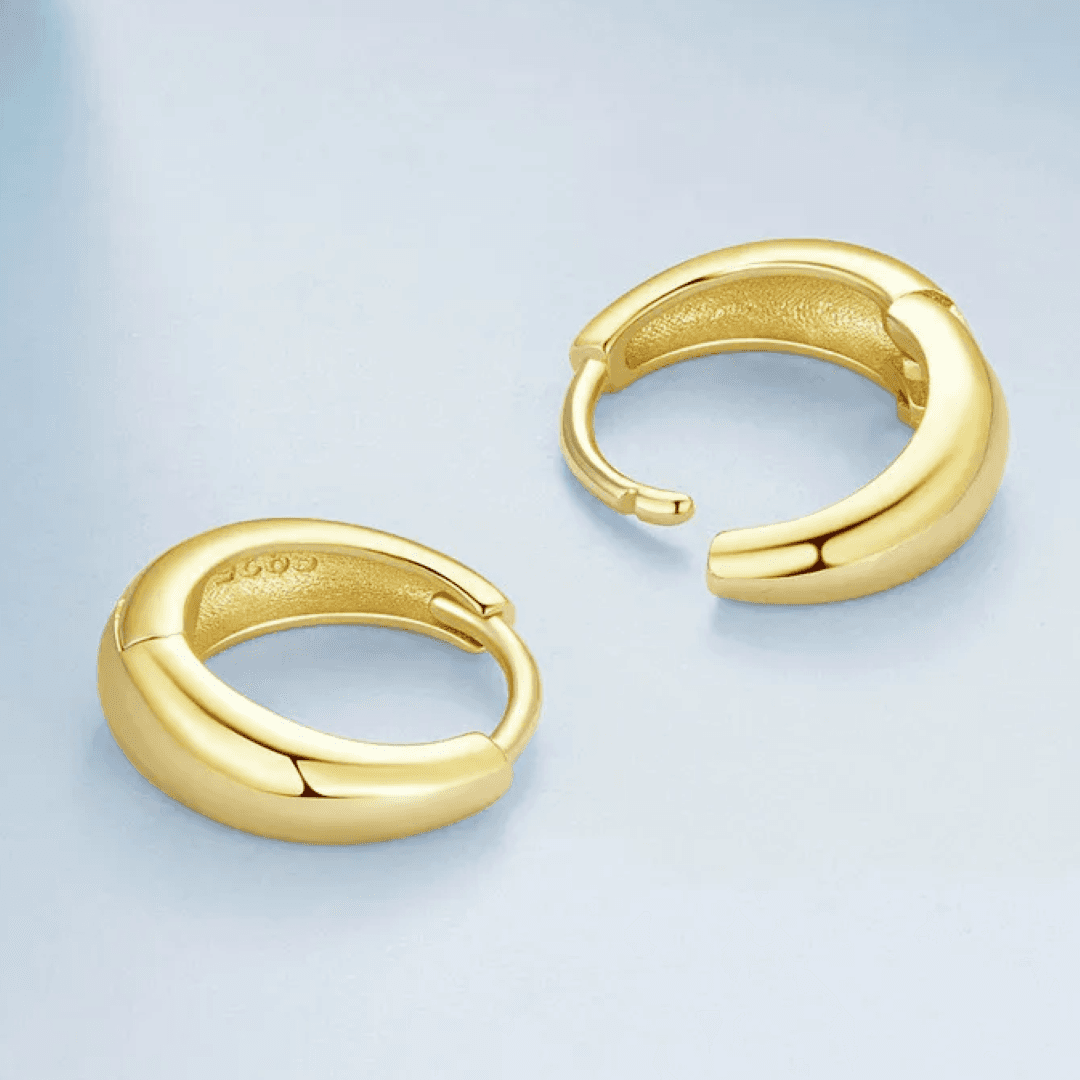 Złote Kolczyki minimalistyczne srebro 925