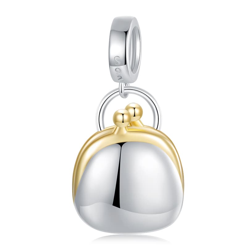Charms Zawieszka Torebka srebro 925 złoto 18k