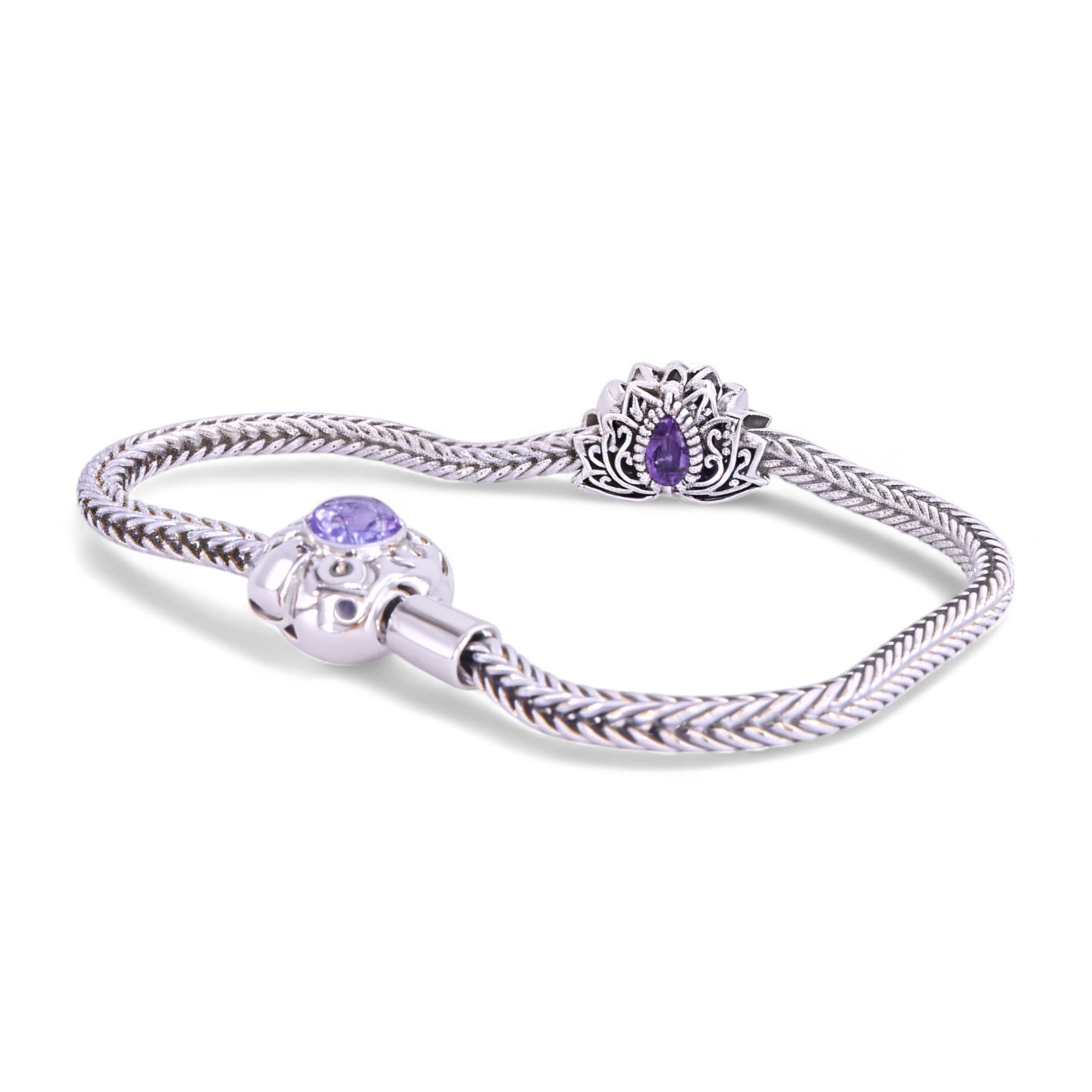 Charms Kwiat lotosu srebro 925 cyrkonie