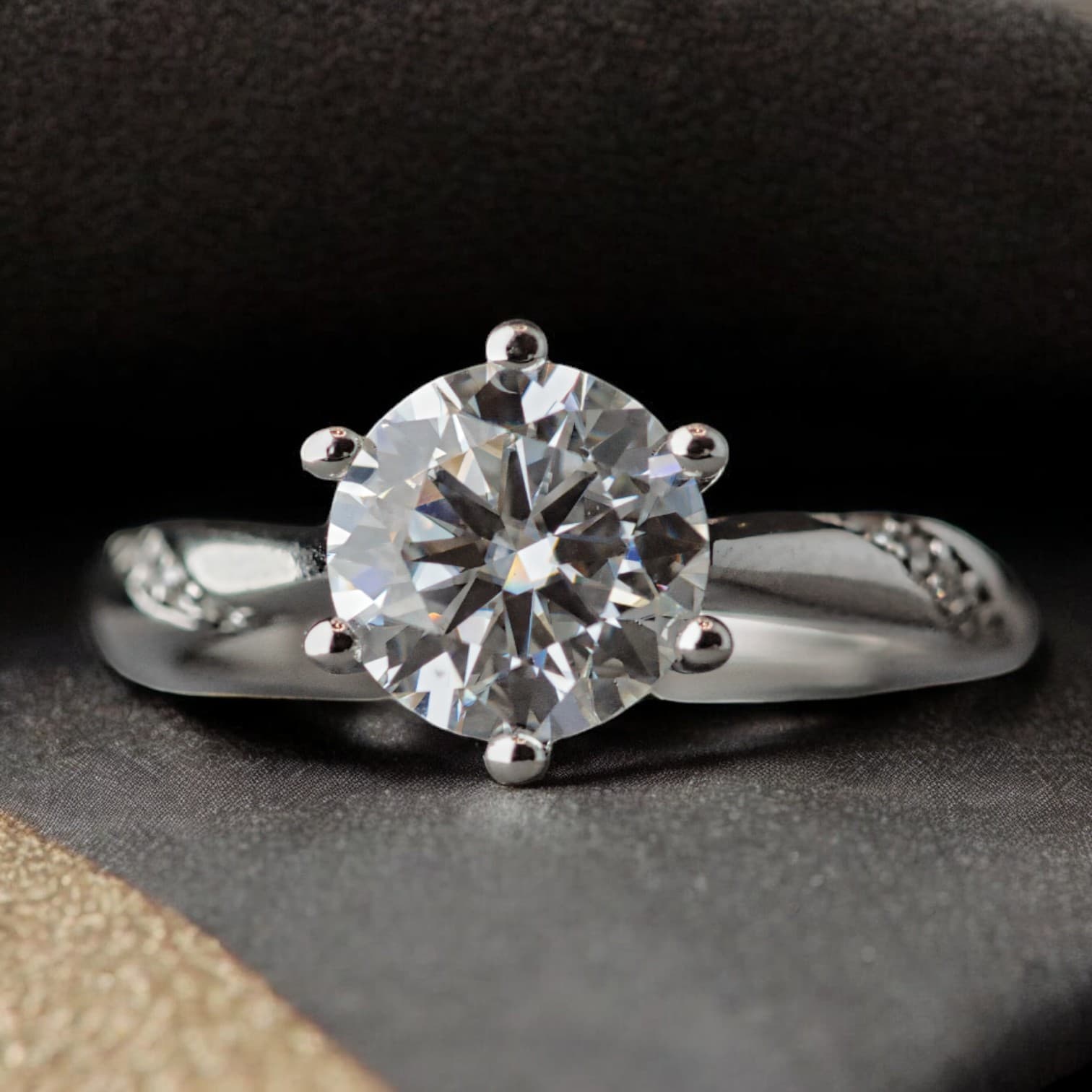 Pierścionek MOISSANITE 2 ct rozmiar regulowany