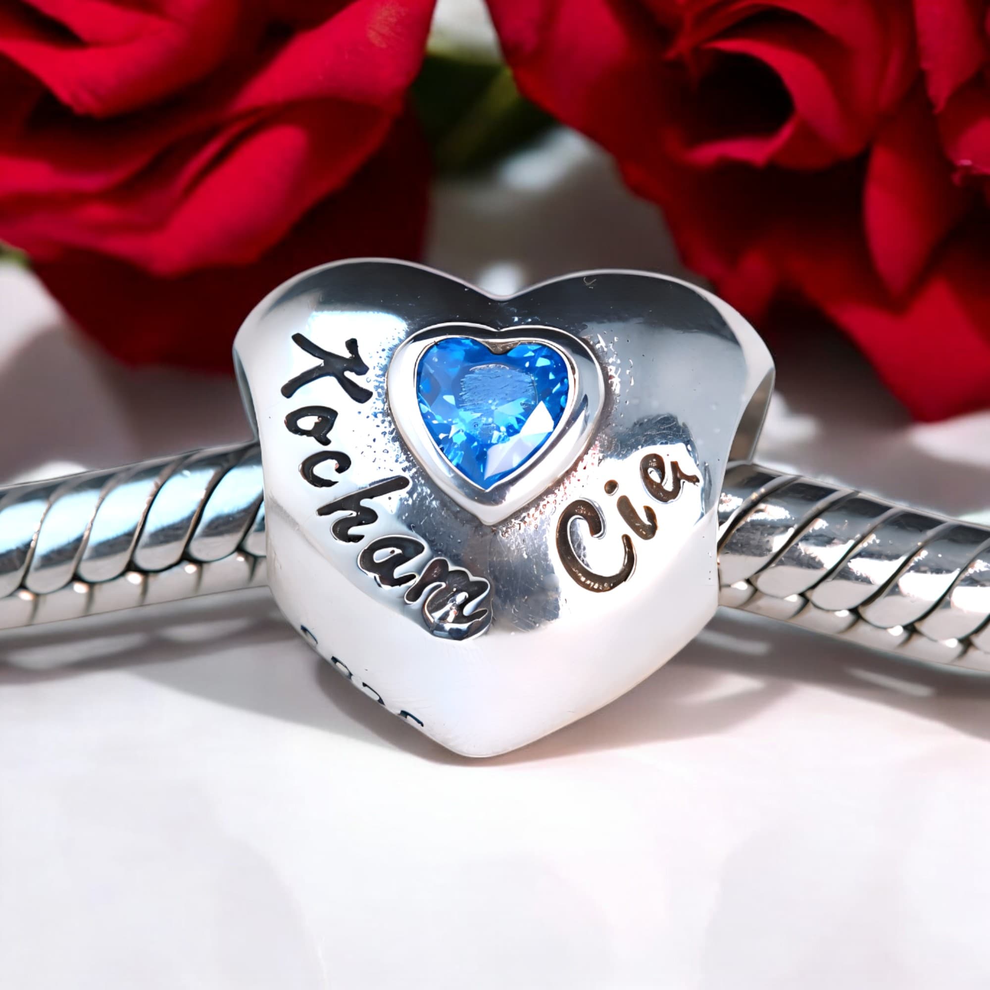 Charms KOCHAM CIĘ serce srebro 925