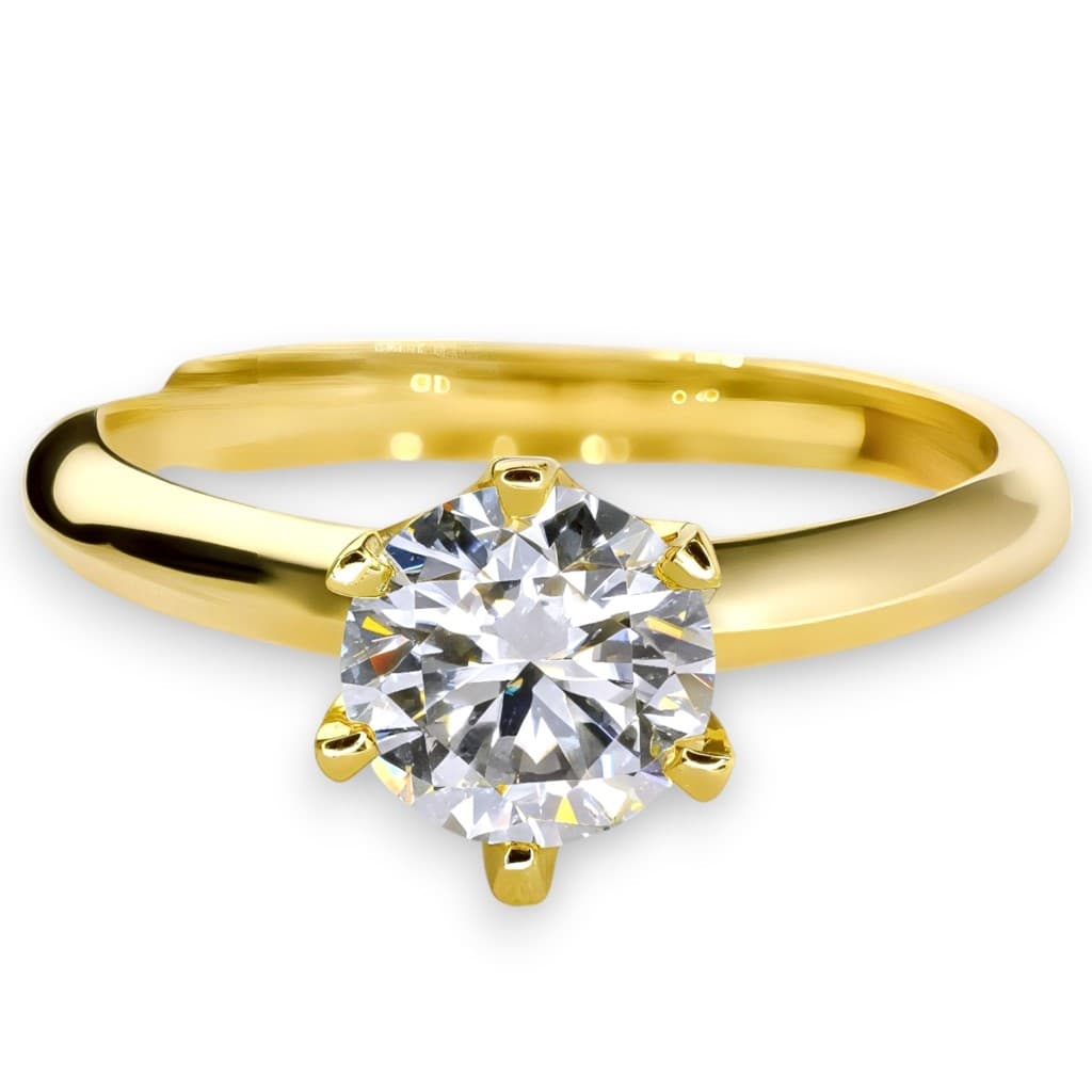 Pierścionek złoty MOISSANIT BIAŁY srebro 925 wyhodowany w laboratorium