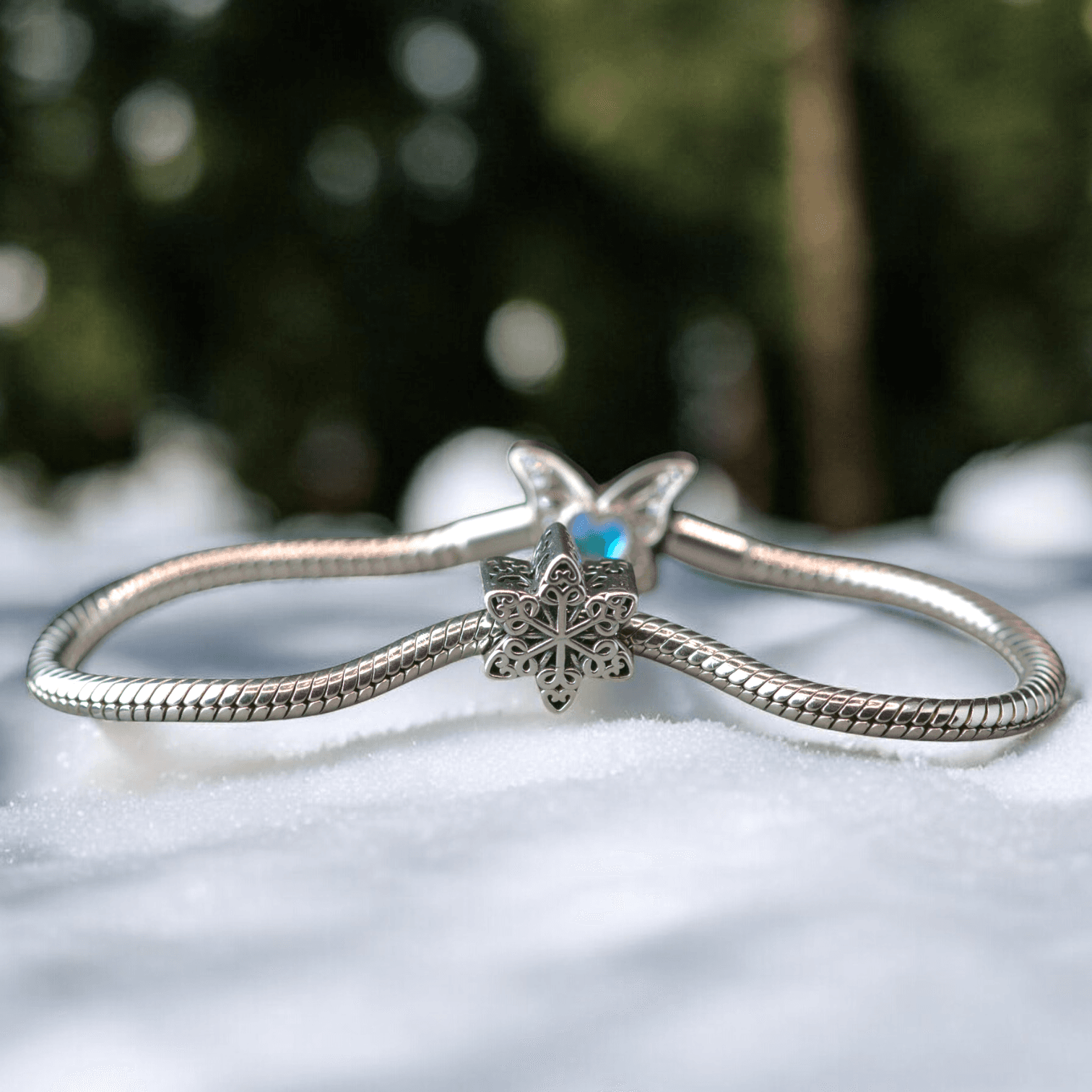 Charms PŁATEK ŚNIEGU gwiazdka śnieżynka srebro 925