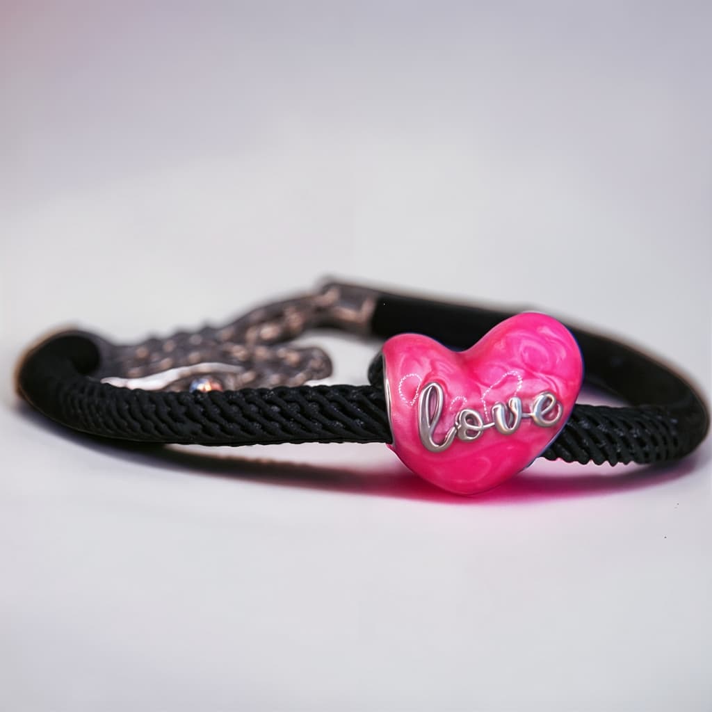 Charms RÓŻOWE LOVE  srebro 925 serce miłość walentynki kocham cię