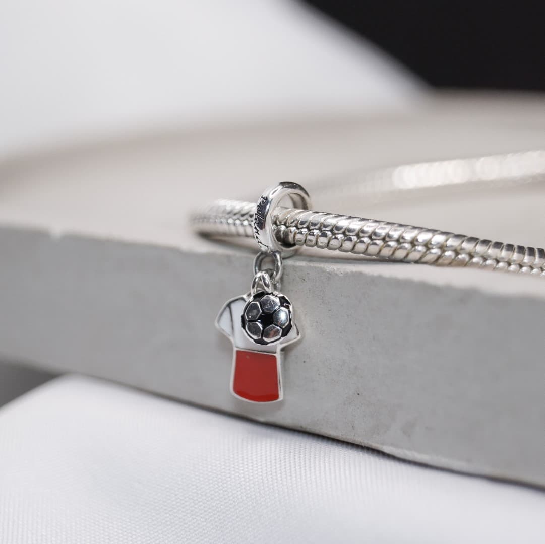 Charms Piłka nożna Polska reprezentacja srebro 925 oksydowane Poland