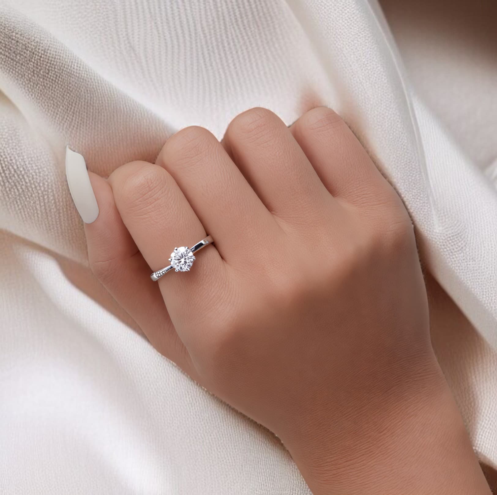 Pierścionek z diamentem moissanit 1 ct srebro 925 moissanite