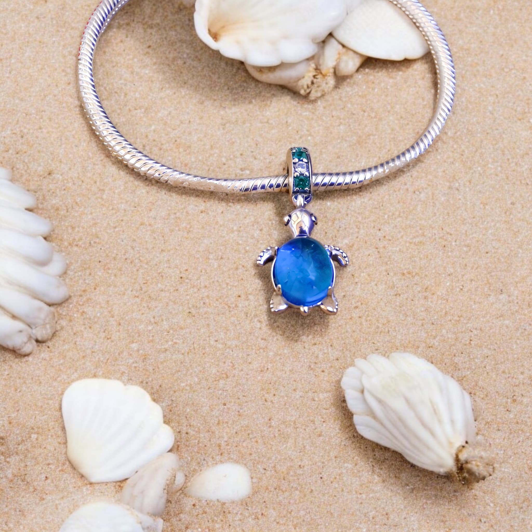 Charms Srebro 925 Żółw Morski Murano