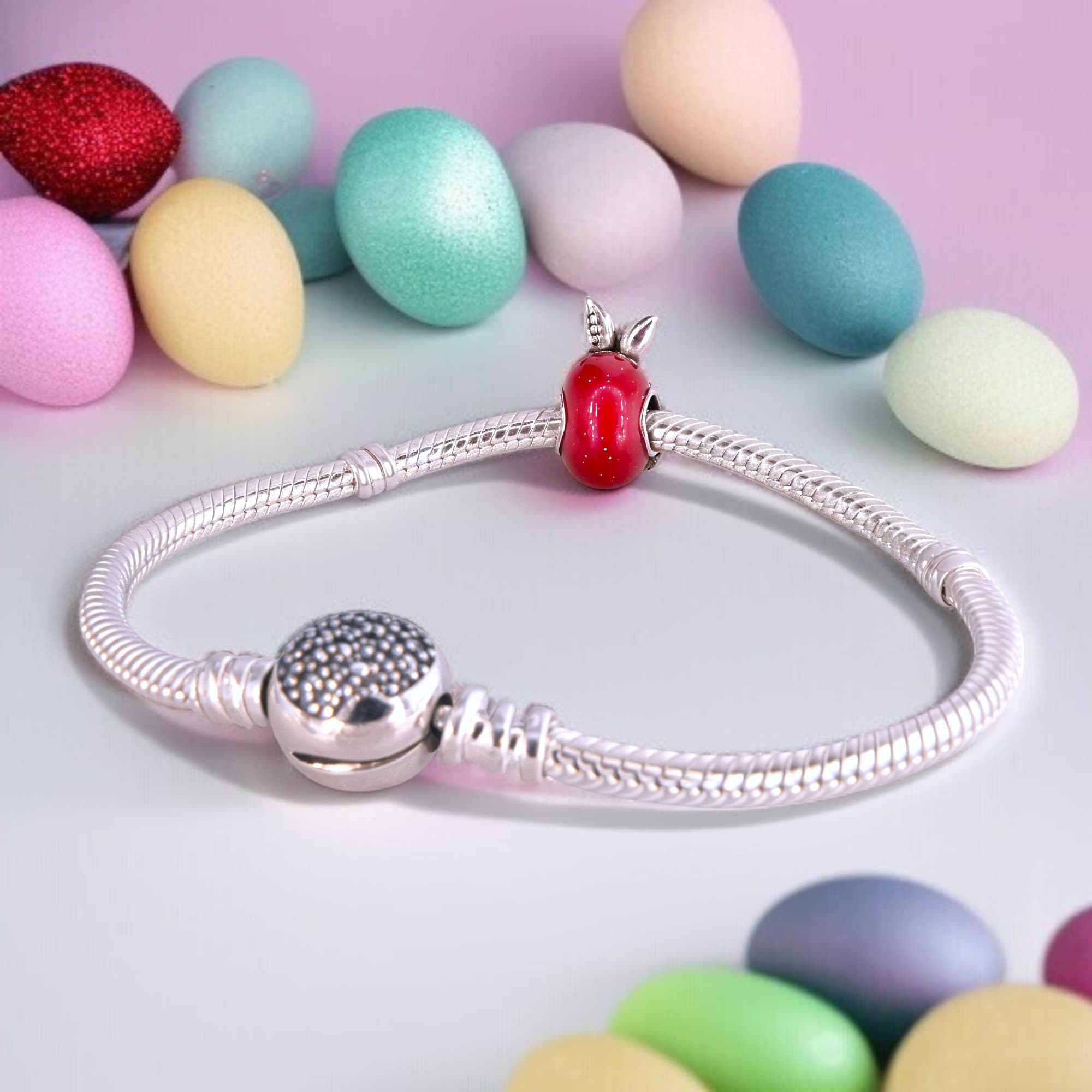 Charms Pisanka króliczka srebro 925 zawieszka