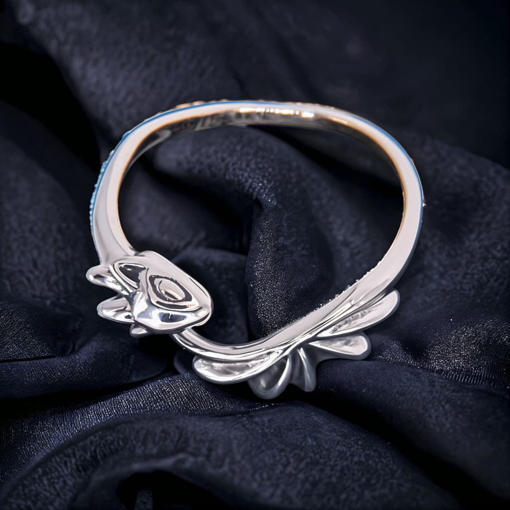 Pierścionek Smok Fantasy regulowany srebro 925